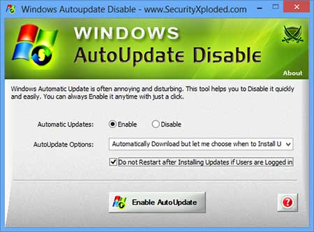 WindowsAutoupdateDisable Screenshot